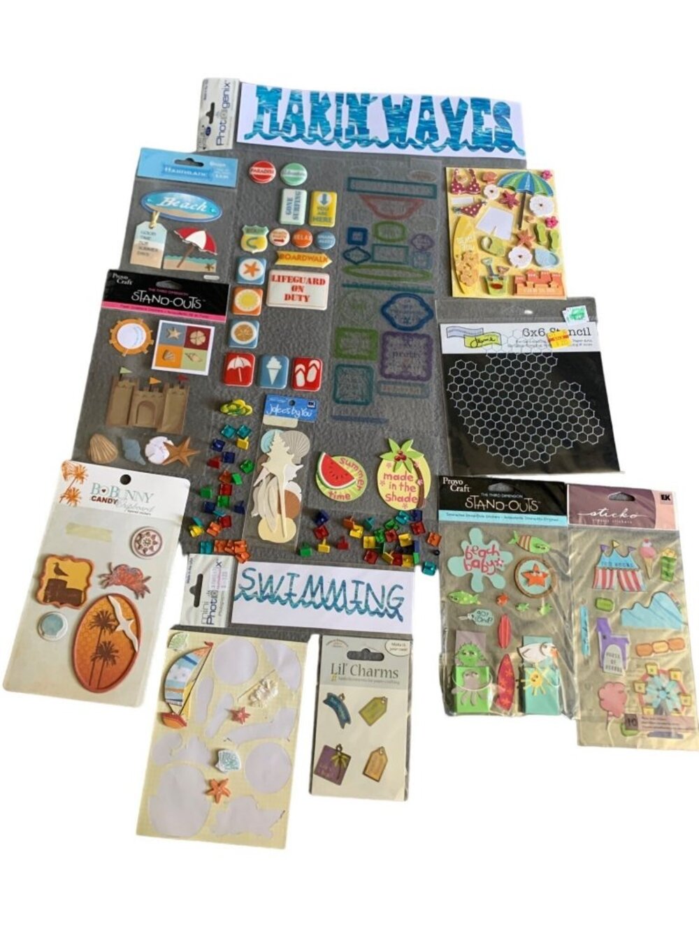Scrapbooking Beach & Summer Stickers Collection - 17 Packs Mixed Designs Sizes